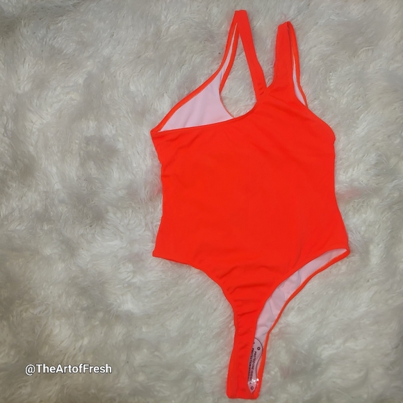 Sweet Orange One-Piece Asymmetrical Cutout Swimsuit - NWOT - Picture 8 of 9